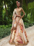 Tulsi Art Off White Floral Printed Organza Bridal Lehenga Choli | Grocsy