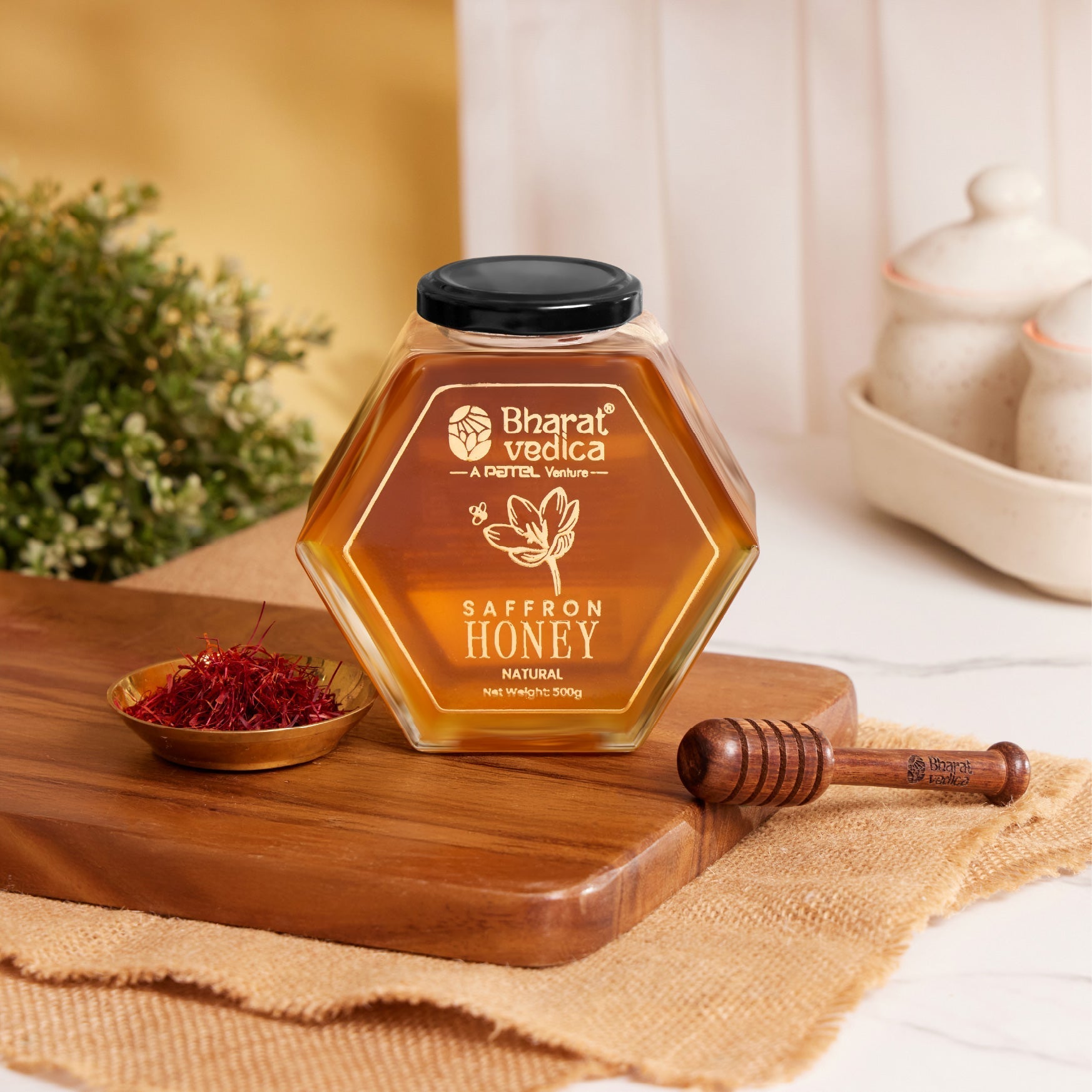 Bharat Vedica Saffron Honey - Kesar Honey / Kesar Shehad | Grocsy