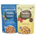 Farmley Roasted & Salted Cashews 200 g & Roasted Almonds 200 g | Grocsy