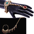 Gold-Polished Alloy Nath And Hathphool Combo - The Pari | Grocsy
