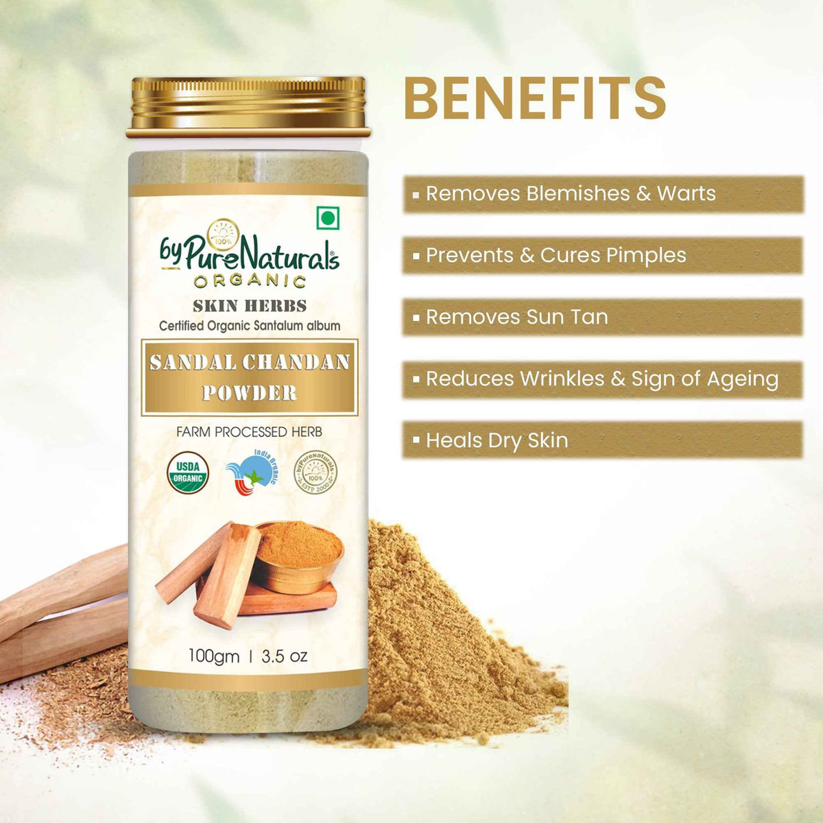 byPureNaturals Organic Sandal Chandan Powder | Grocsy