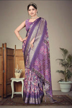 PR Fashion Multi Heavy Rich Cotton Silk Digital Print & Jacquard Saree | Grocsy