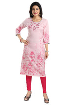 Snehal Creations Pretty Pink Rayon Textured Print Long Kurta For Women | Grocsy
