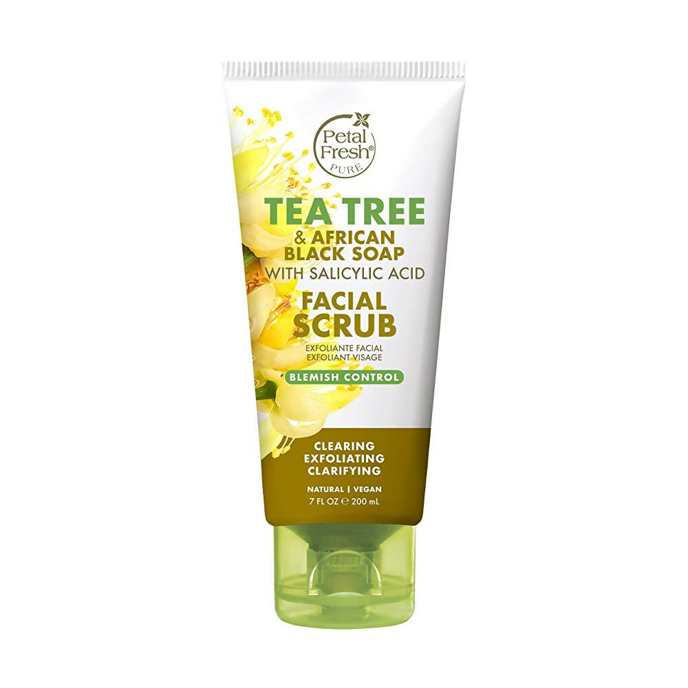 Petal Fresh Tea Tree & African Black Soap Facial Scrub | Grocsy