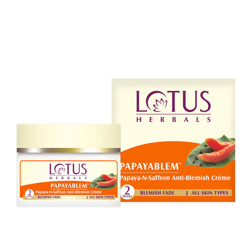 Lotus Herbals Papayablem Papaya-N-Saffron Anti-Blemish Creme | Grocsy