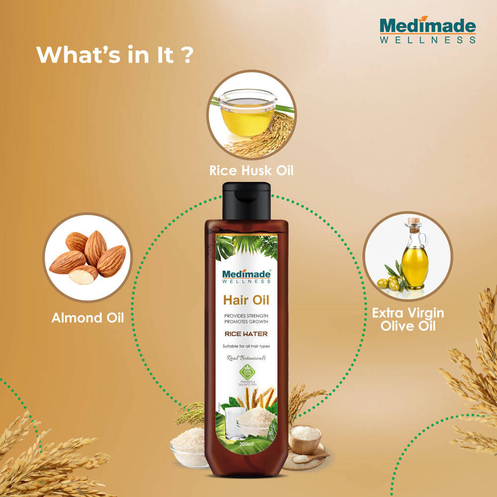 Medimade Wellness Rice Water Hair Oil | Grocsy