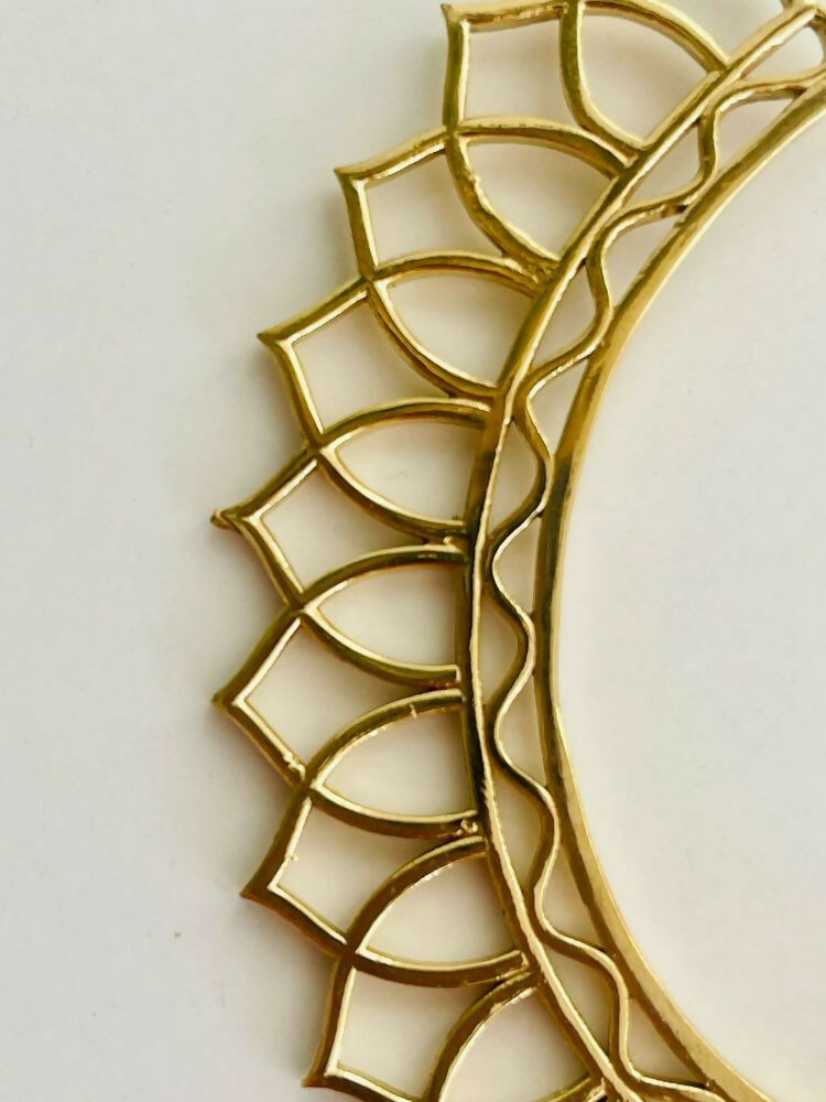 NVR Women Ethnic Gold-Polished Brass Leaf Style Ear Cuff | Grocsy