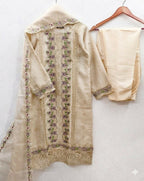 Teeya Creation Womens New Trendy Silk With Heavy Embroiedery With Sequence Work Beige Kurta Set | Grocsy