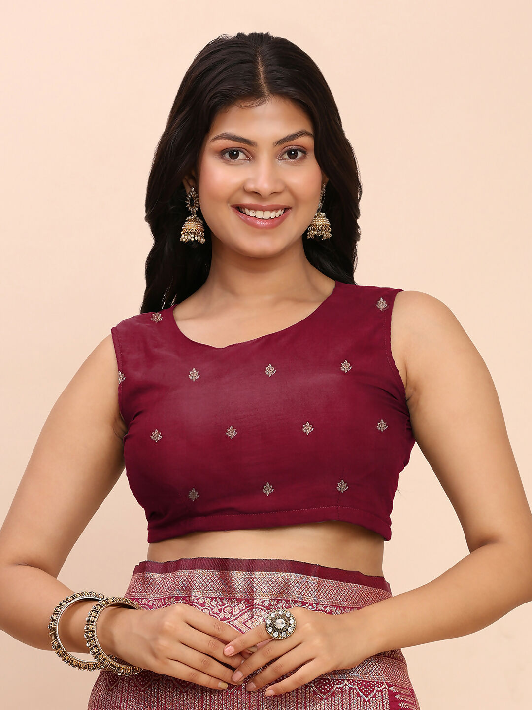 Shree Shyam Fashion Banarasi Silk Magenta Saree | Grocsy