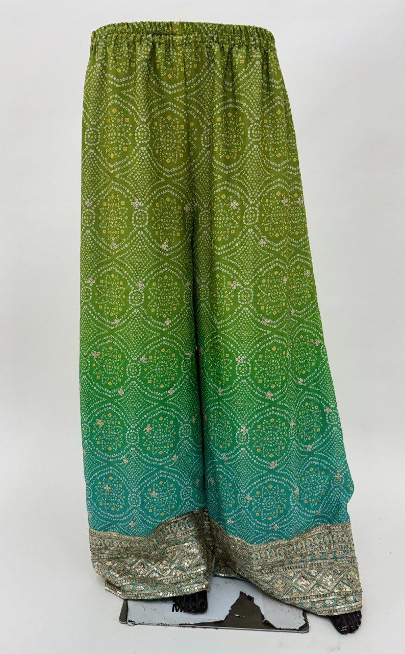Lorenvalley Fashion Green and Teal Chinon Embroidery With Sequince Work Salwar Kameez Stitched | Grocsy