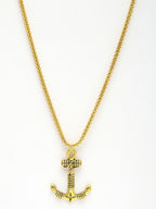 NVR Men's Gold-Polished Stainless Steel Pendant with Chain | Grocsy