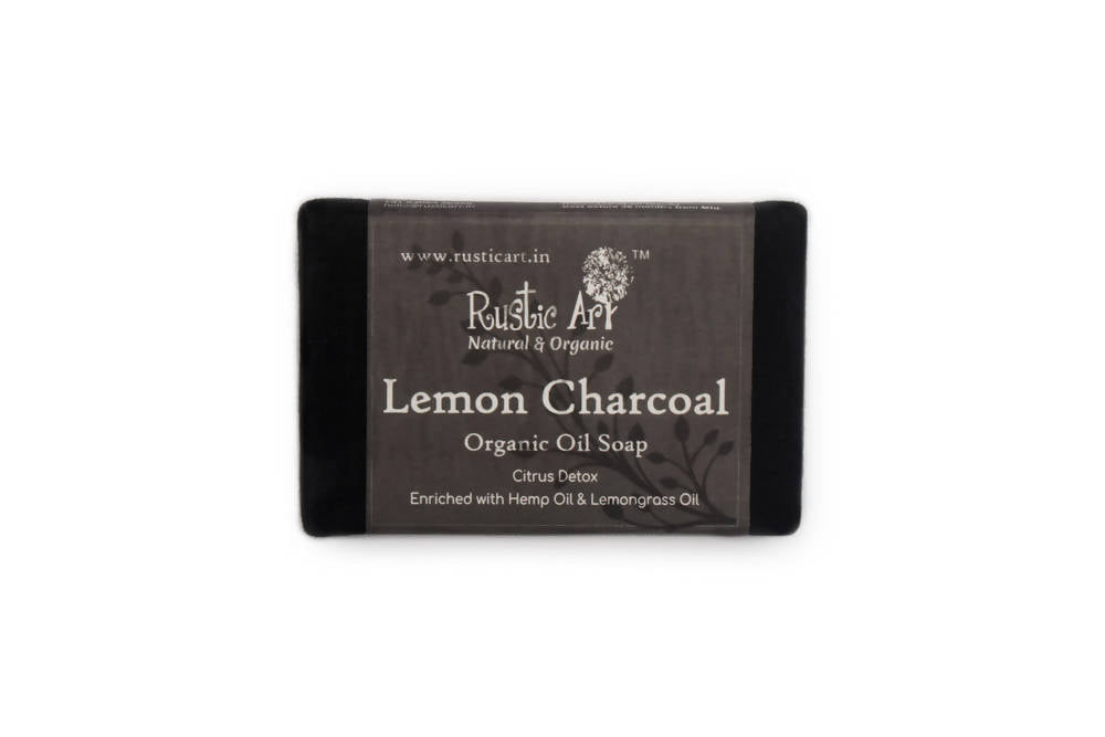 Rustic Art Lemon Charcoal Organic Oil Soap | Grocsy