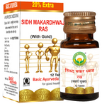 Basic Ayurveda Sidh Makardhwaj Ras with Gold | Grocsy