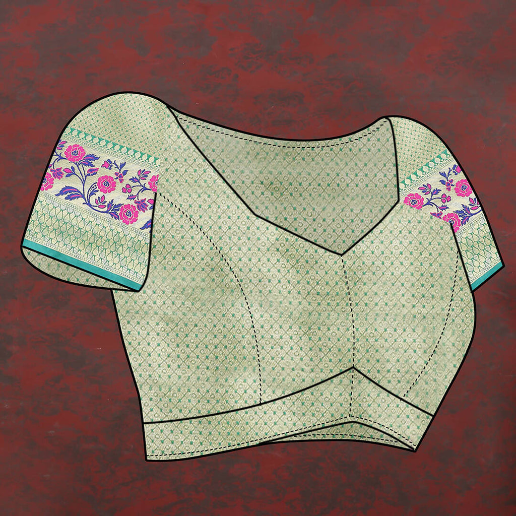 Lorenvalley Fashion Teal Soft Silk Woven Design with Zari Weaving Leheriya Design Saree | Grocsy