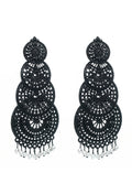 Mominos Fashion Johar Kamal Women's Latest Design Black Color Earrings