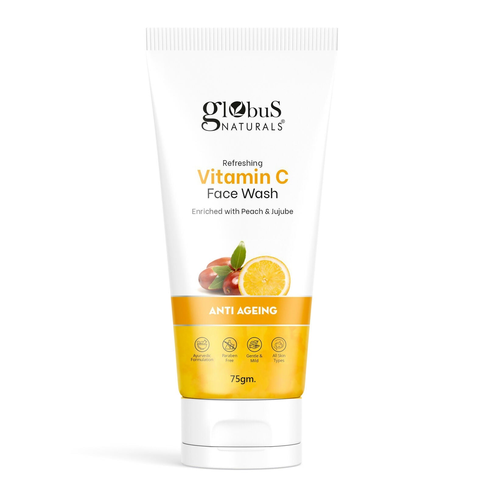 Globus Naturals Anti Ageing Globus Naturals Anti-Ageing Skin Brightening Vitamin C Face Wash | Grocsy