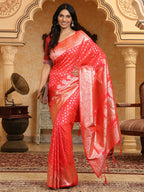 Shree Shyam Fashion Banarasi Silk Pink Saree | Grocsy