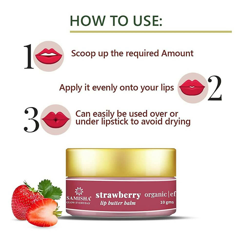 Samisha Organic Strawberry Lip Balm | Grocsy
