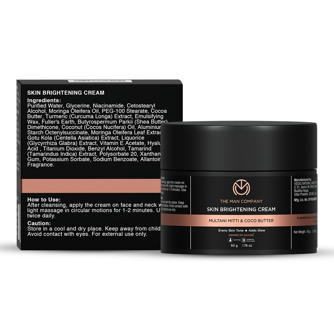 The Man Company Skin Brightening Cream Multani Mitti | Grocsy