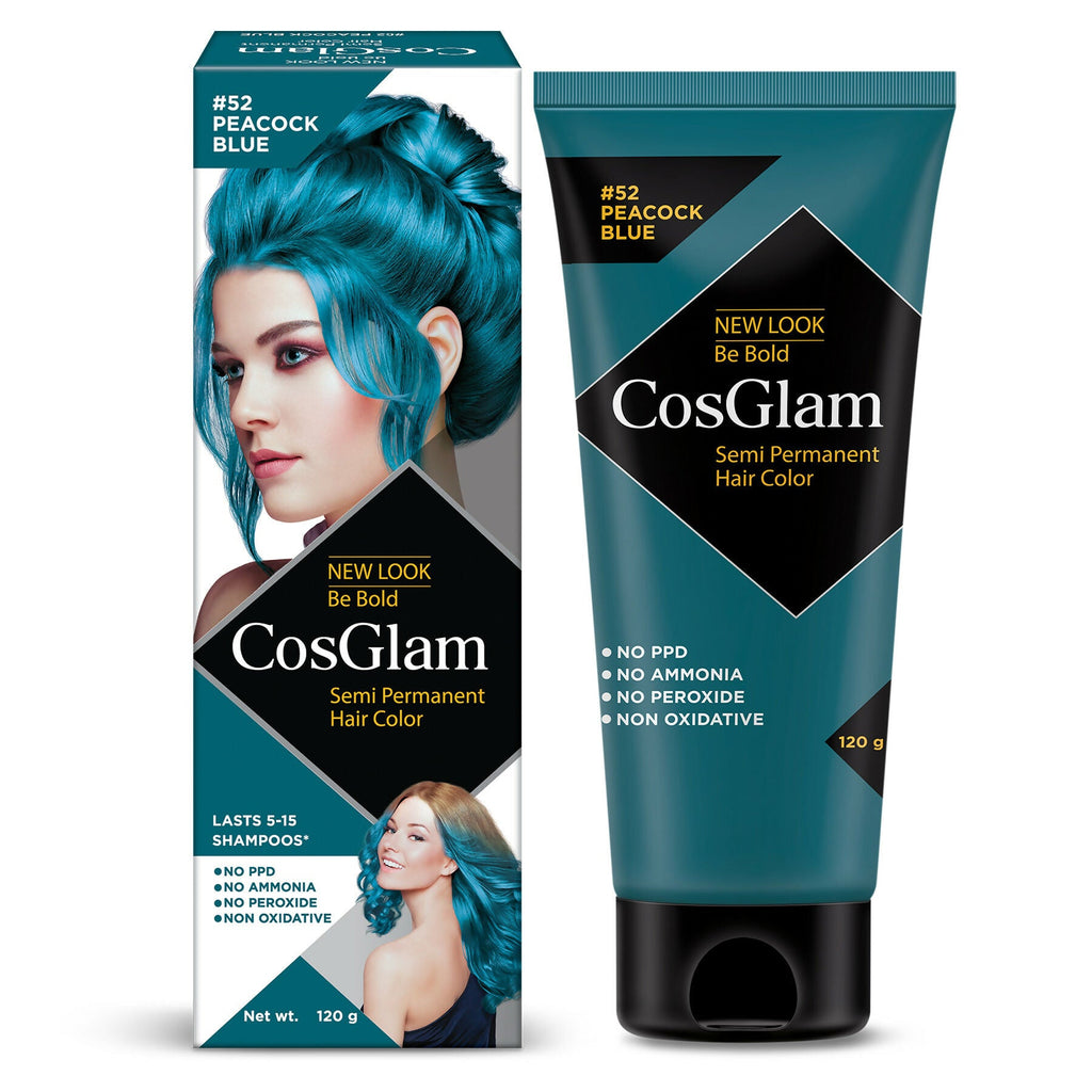 Cosglam Semi Permanent Hair Color for Women & Men (#52 Peacock Blue) | Grocsy