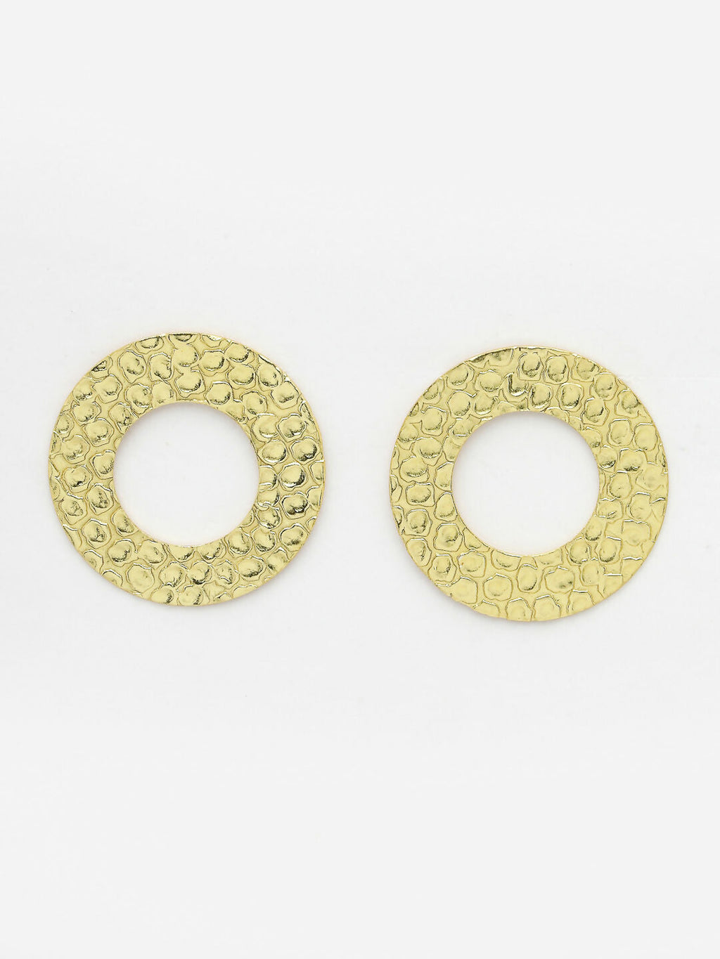 NVR Women Gold-Polished Cut Out Circle Drop Earrings | Grocsy