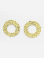 NVR Women Gold-Polished Cut Out Circle Drop Earrings | Grocsy
