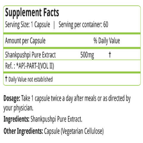 Nature's Velvet Shankpushpi Capsules | Grocsy