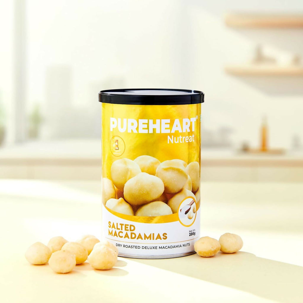 Pureheart Nutreat Salted Macadamia|Premium Dry Roasted Macadamia Nuts | Grocsy