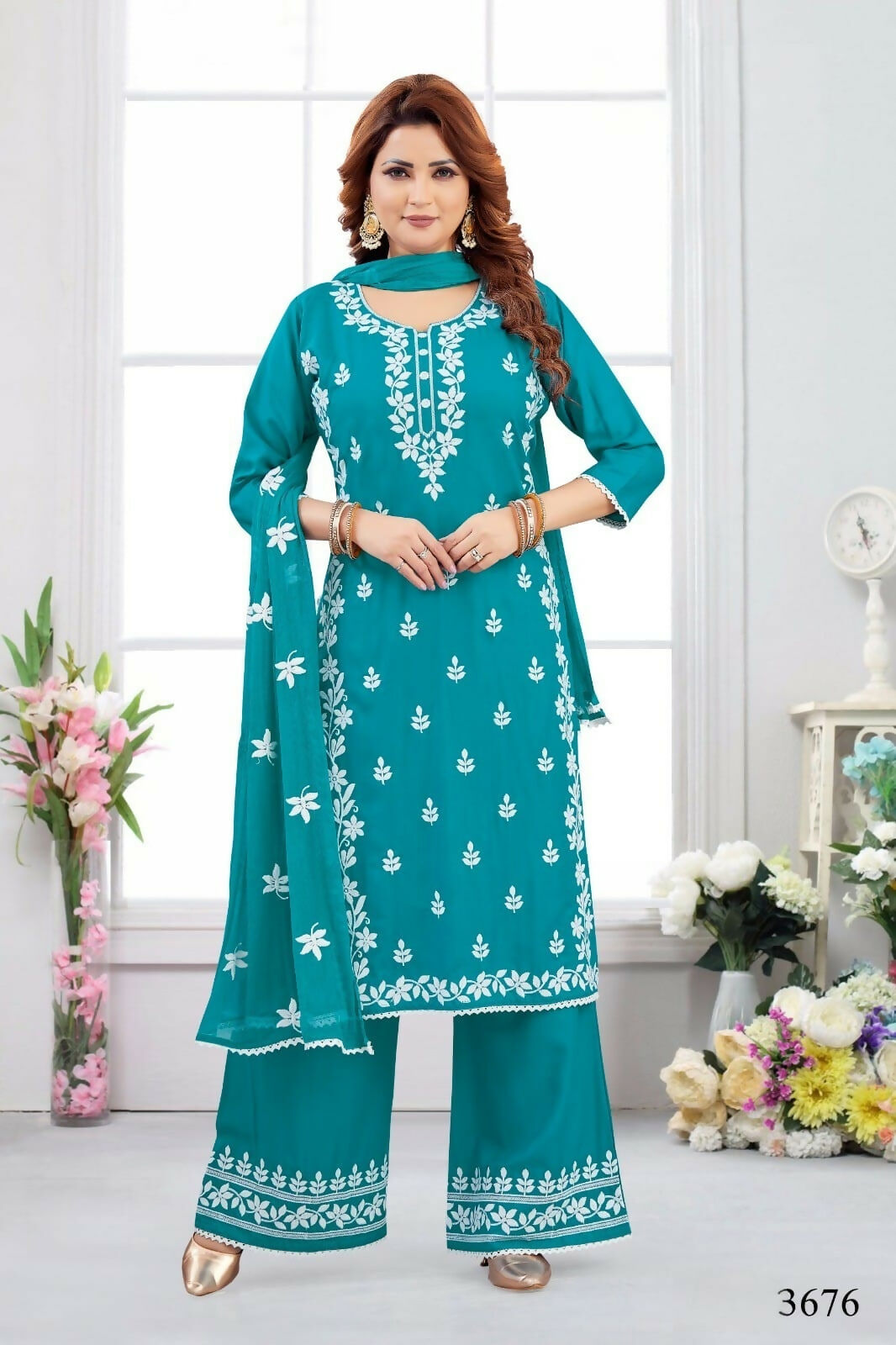 Joban Fashion Rayon Rama Green Color Kurta Set | Grocsy