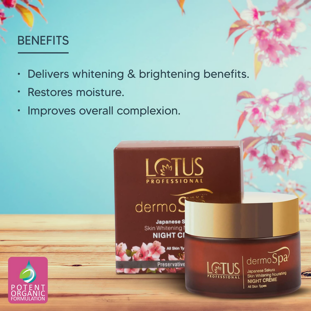 Lotus Professional Dermo Spa Japanese Sakura Skin Whitening & Nourishing Night Cream | Grocsy