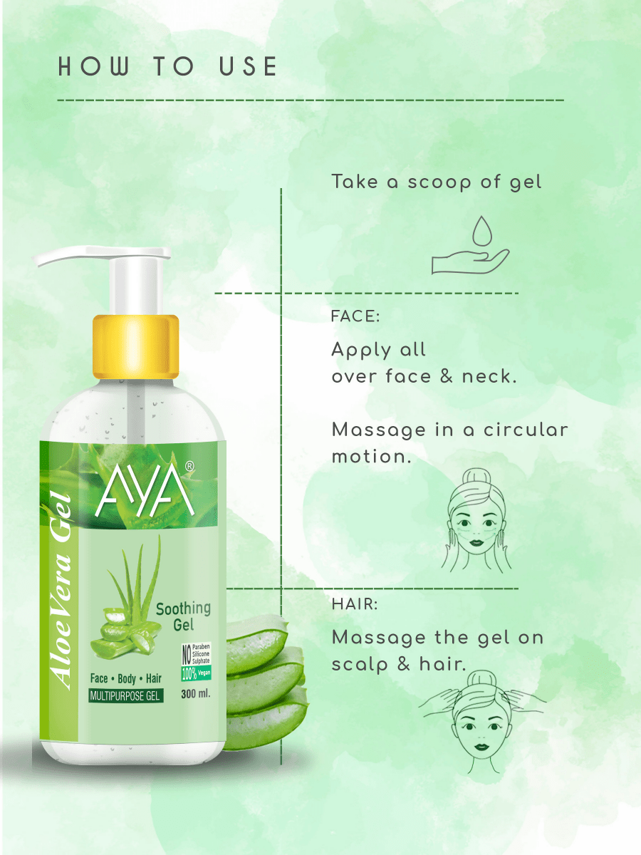 AYA Multipurpose Aloe Vera Gel For Face, Hair & Body | Grocsy