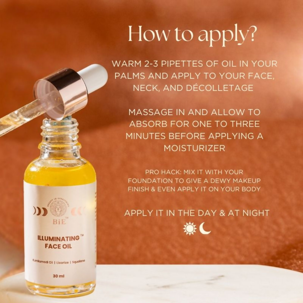 BiE Illuminating Face Oil With Squalane & Kumkumadi | Grocsy
