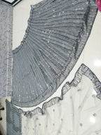 Jyoti Fashion Classy Grey Faux Georgette 3MM & 7MM Sequins Embroidery Lehenga Choli with Dupatta | Grocsy