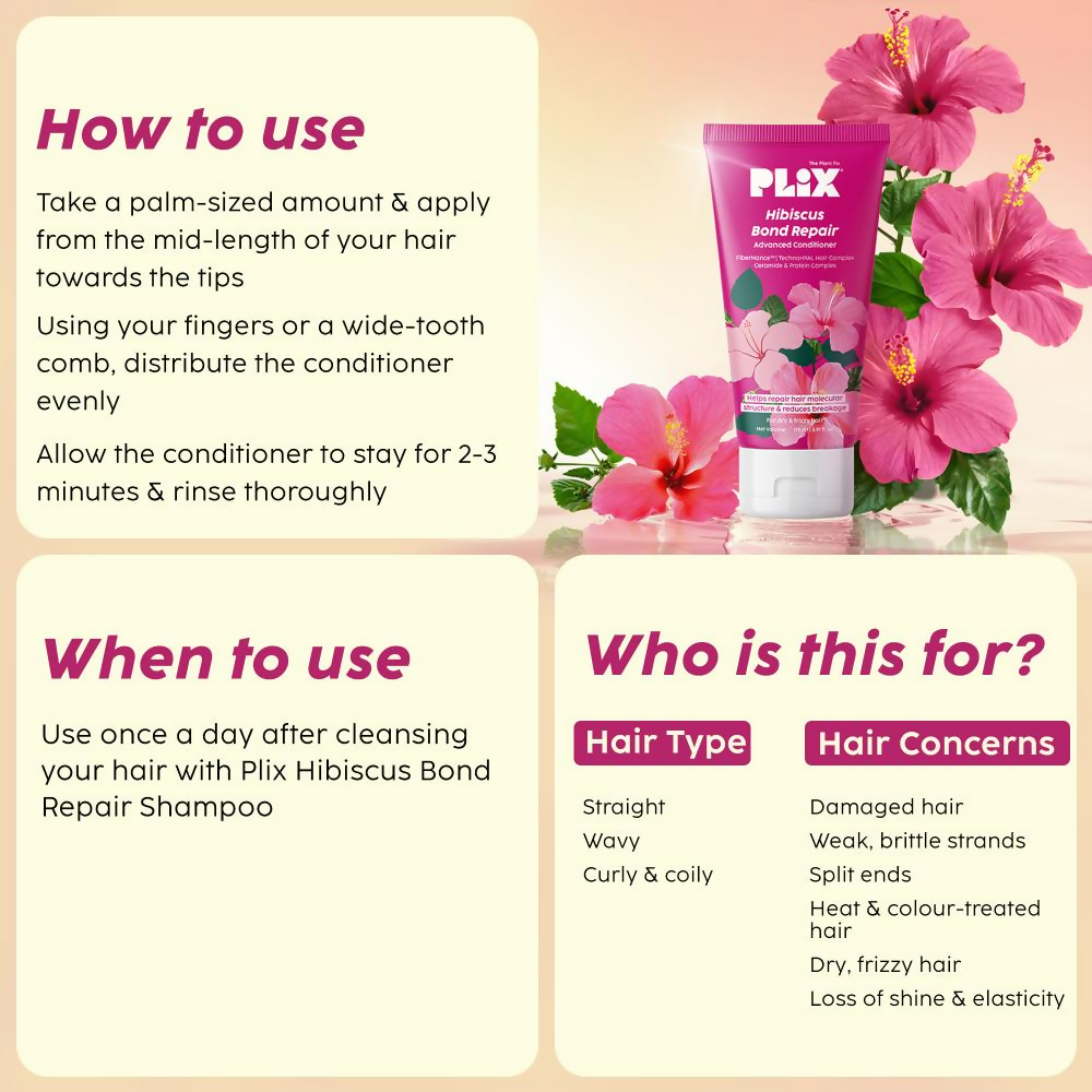 PLIX The Plant Fix Hibiscus Bond Repair Conditioner | Grocsy