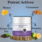 Dermistry Green Tea Vitamin C Oil Free Hydra Nourishing Mattifying Moisturizer Oily Acne Prone Skin | Grocsy