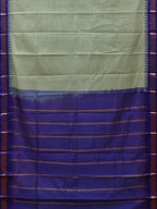 Sea Green and Dark Blue Gadwal Cotton Plain Saree with Small Border Design No Blouse - Global Threads | Grocsy