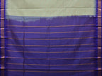 Sea Green and Dark Blue Gadwal Cotton Plain Saree with Small Border Design No Blouse - Global Threads | Grocsy