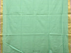 Sea Green Khadi Cotton Handloom Saree with Birds Pallu Design - Global Threads | Grocsy
