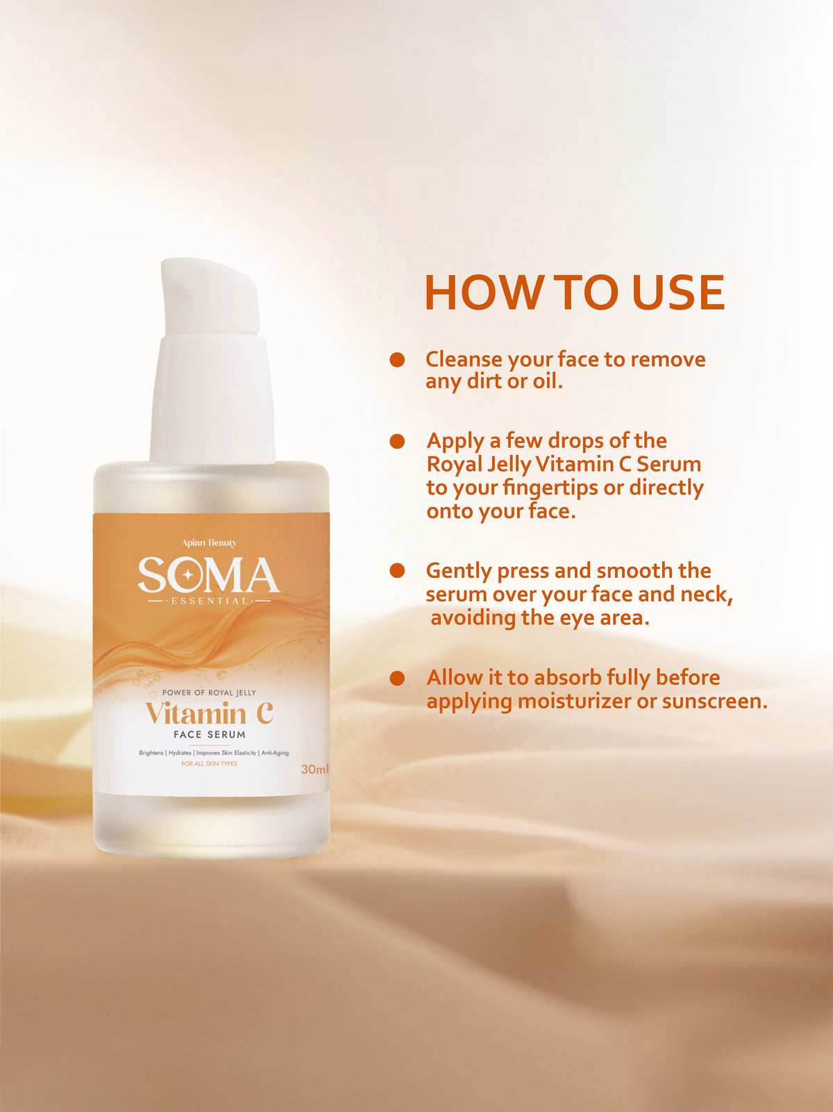 Soma Essential Royal Jelly Protein Glow Vitamin C Serum For Dull, Uneven & Tired Skin | Grocsy