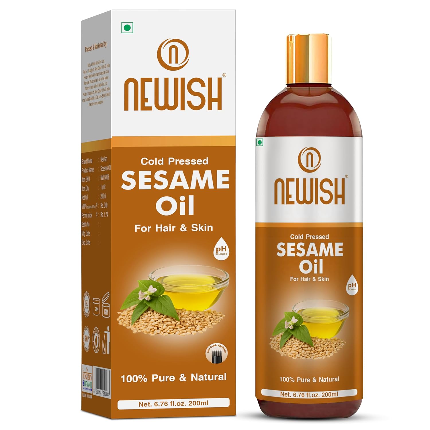 Newish Cold Pressed Sesame Oil For Hair & Skin | Grocsy