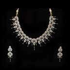 Rhodium-Plated Alloy Designer Ad Choker Necklace Set - The Pari | Grocsy