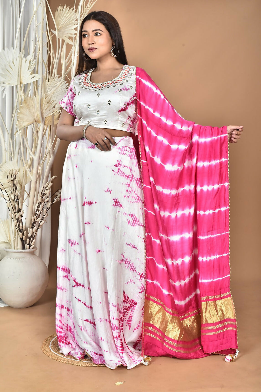 Morchari Women Tai Dai And Hand Embroidery Lehenga-Rani | Grocsy