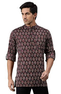 Janasya Men's Brown Cotton Kurta | Grocsy