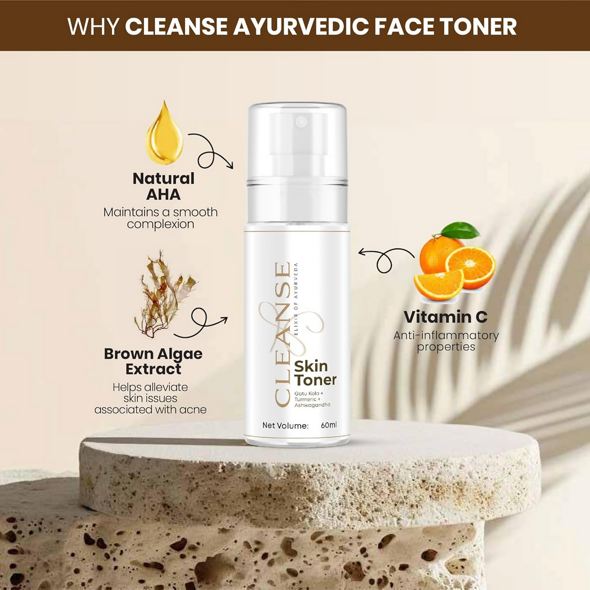 Cleanse Ayurveda Face Toner For Glowing Skin | Grocsy