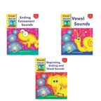 Excel English Early Skills Ages 4 - 5 Years (Set of 3) | Beginning, Ending Consonant & Vowel Sound Books for Junior KG | Grocsy