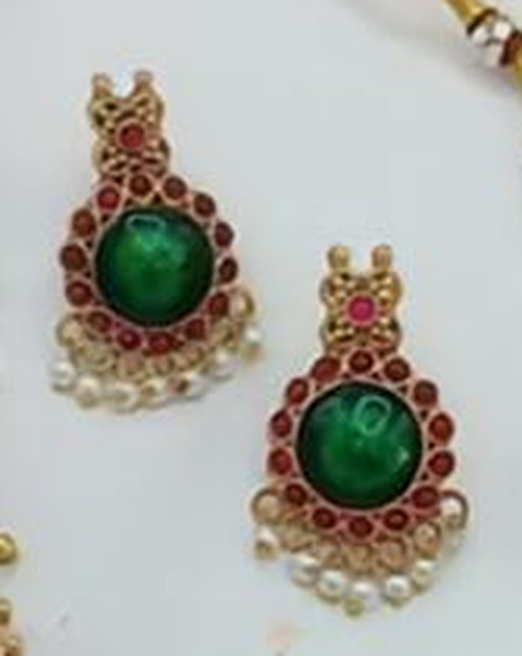 Jewel City Traditional Gold-Plated Temple Jewelry Necklace Set with Matching Earrings, Handcrafted Ethnic Bridal Party Wear | Grocsy