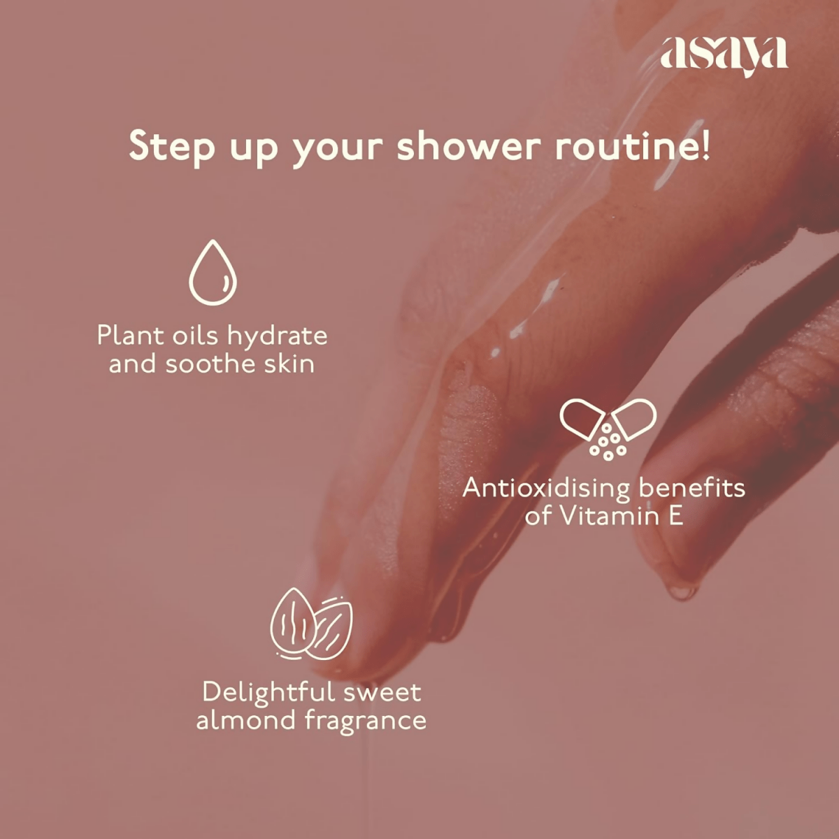 Asaya Deep Moisture Bath & Shower Oil Rejuvenates & Hydrates For All Skin Types | Grocsy
