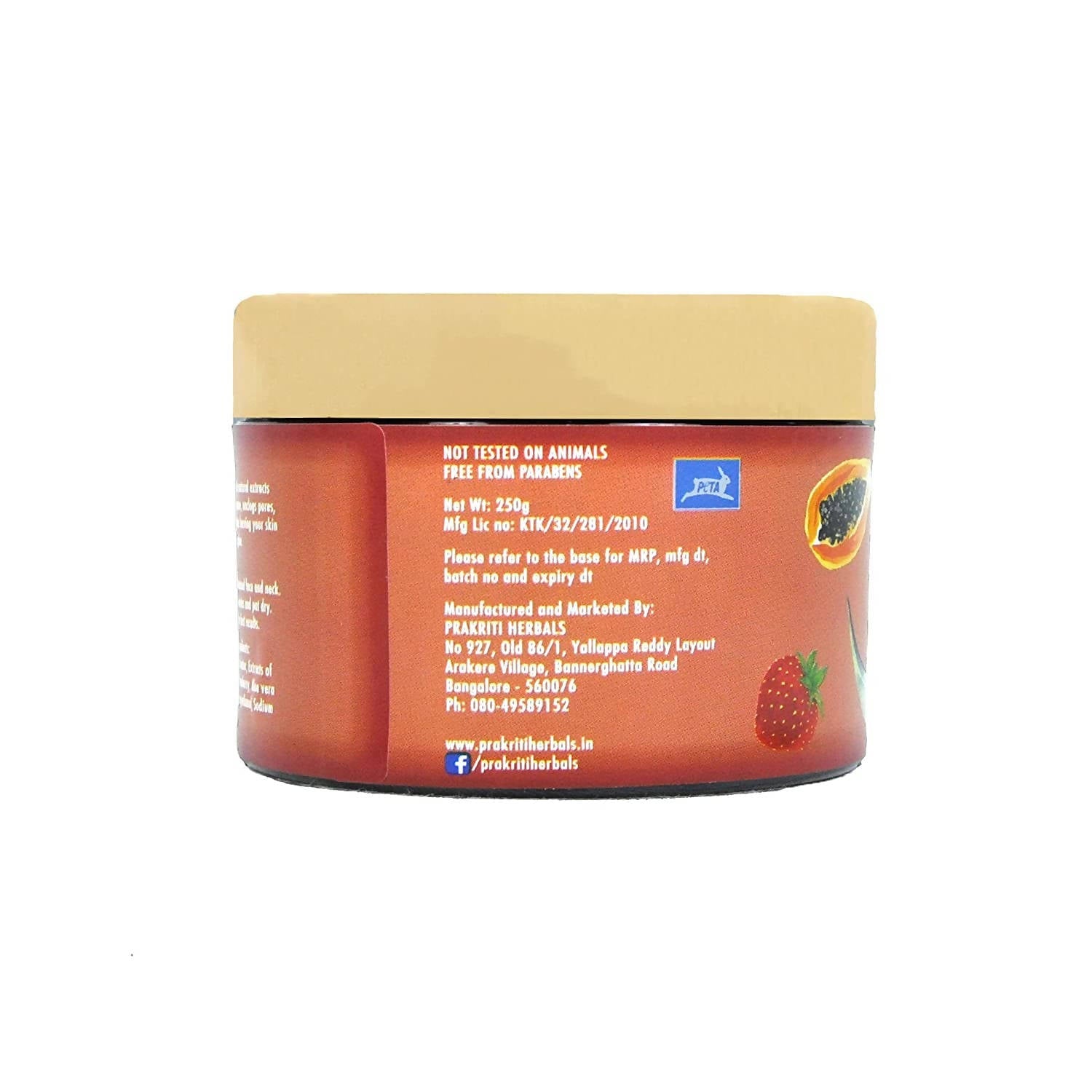 Prakriti Herbals Detox and Glow Strawberry Papaya Face Pack | Grocsy