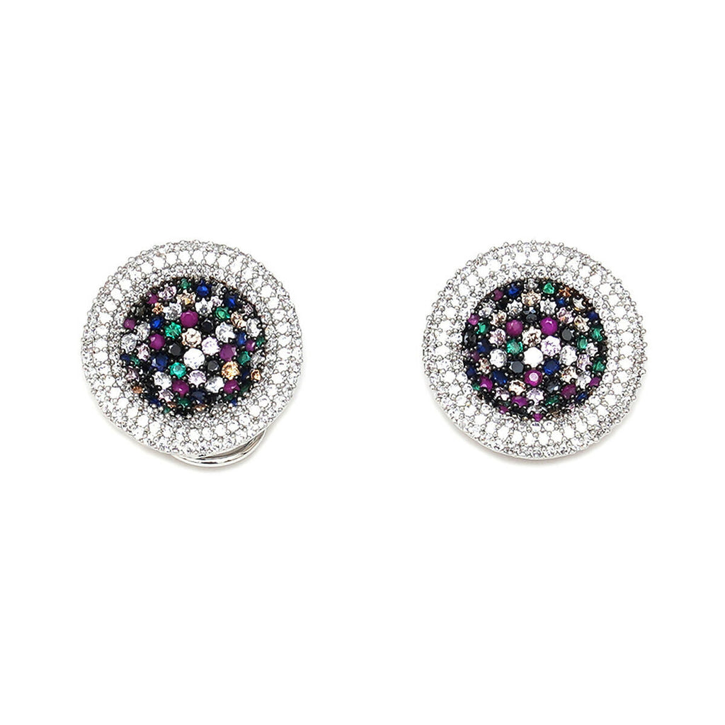 Multi Diamond and Stone Neckpiece with Studs- Ruby Raang | Grocsy