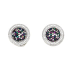 Multi Diamond and Stone Neckpiece with Studs- Ruby Raang | Grocsy